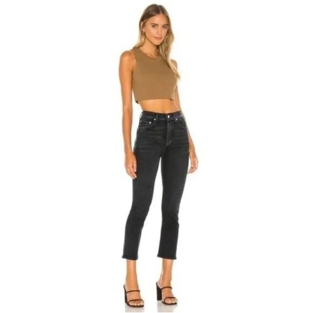 nwot AGOLDE Riley straight crop Black pepper 23